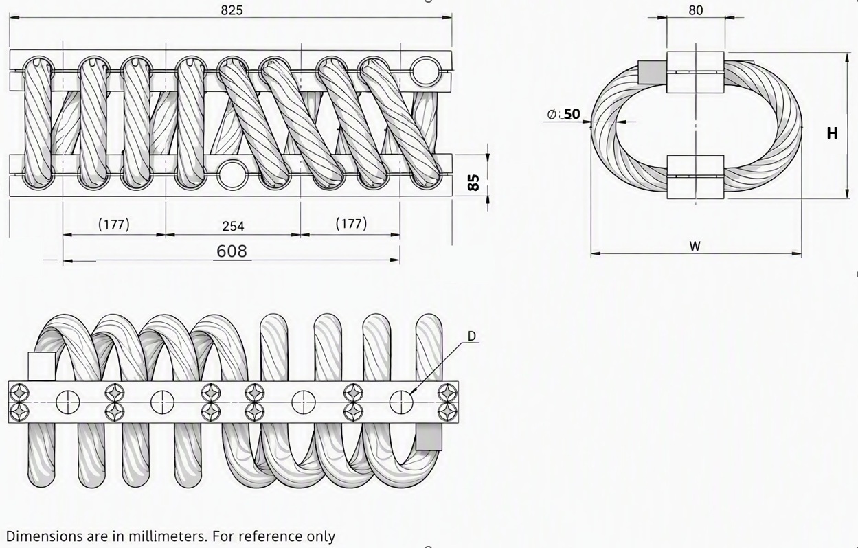 AWRI 500 Series Helical Wire Rope Isolators